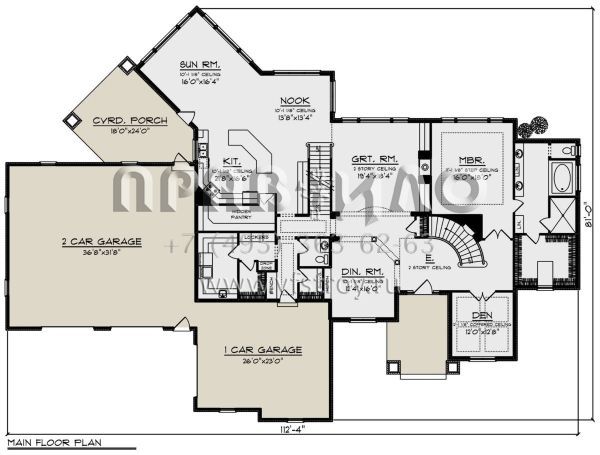 Проект двухэтажного дома с гаражом на три и более машин в американском стиле S5-707 (1020-00355)