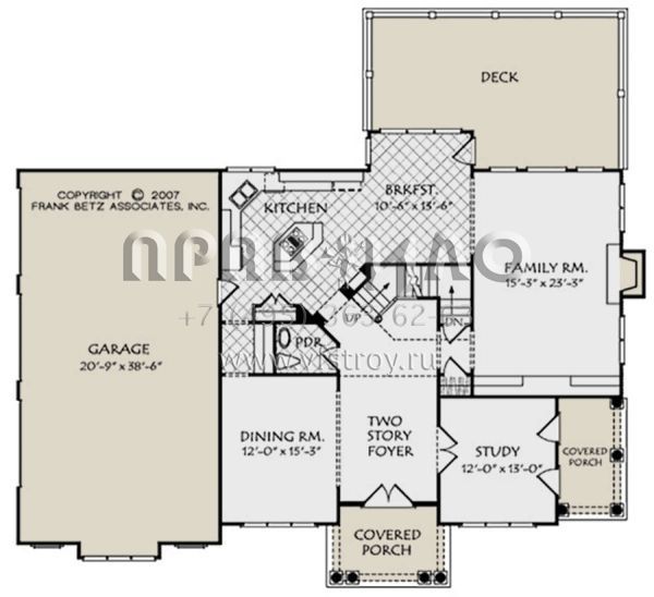 Проект двухэтажного дома с гаражом на три и более машин в английском стиле S5-334 (8594-00070)