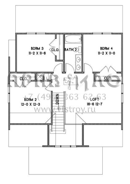 Проект двухэтажного дома без гаража в стиле Ранчо S5-209 (4351-00002)