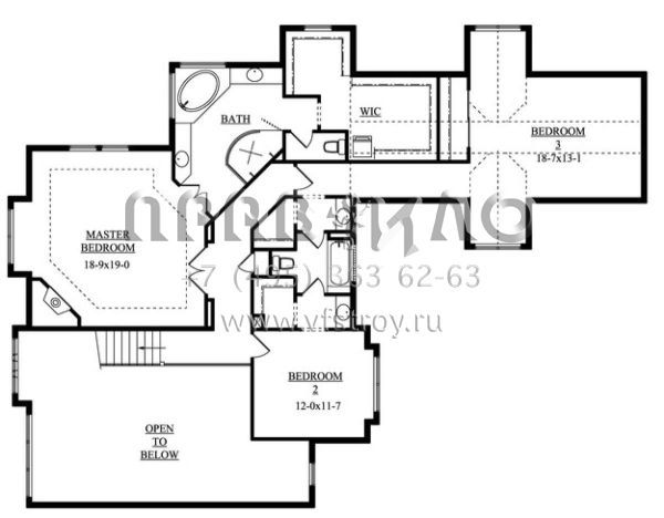 Проект двухэтажного дома с гаражом на три и более машин в стиле Ранчо S5-467 (5631-00024)