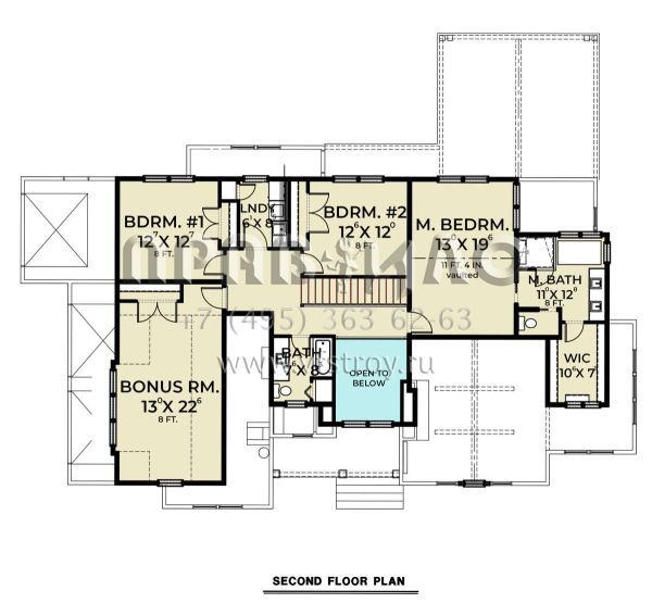 Проект двухэтажного дома с гаражом на три и более машин в современном стиле S5-253 (2464-00049)