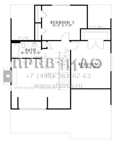 Проект двухэтажного дома без гаража в американском стиле S5-174 (110-00828)