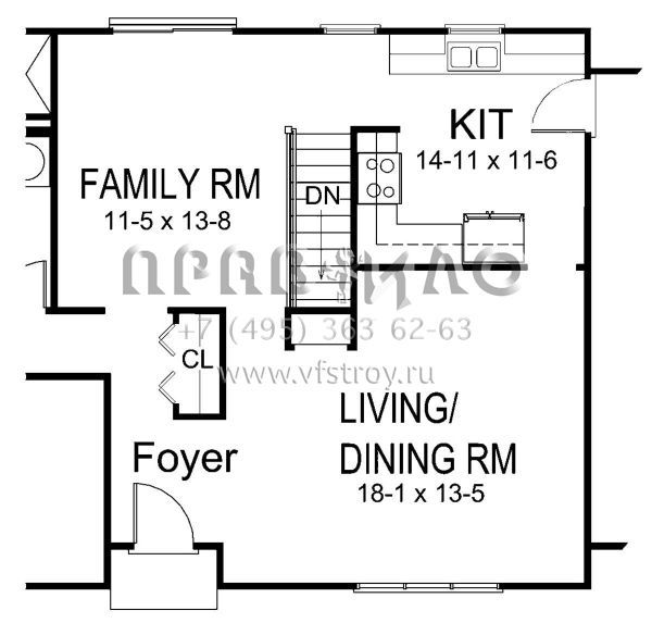 Проект одноэтажного дома с гаражом на две машины в стиле Ранчо S5-125 (5633-00333)