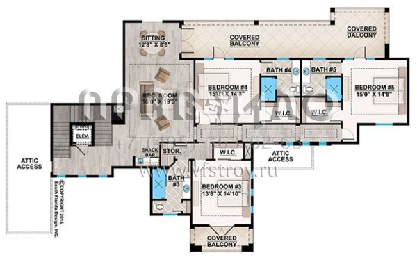 Проект двухэтажного дома с гаражом на три и более машин в современном стиле S5-678 (207-00026)