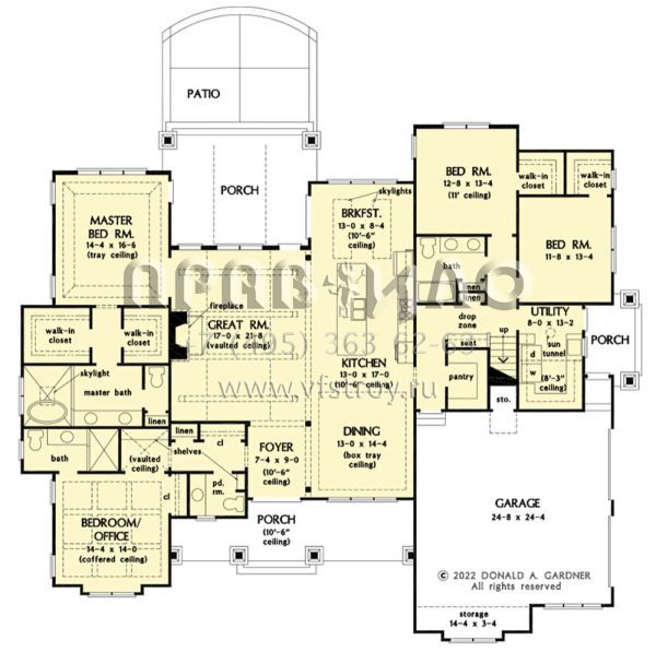 Проект одноэтажного дома с гаражом на две машины в американском стиле S5-265 (2865-00354)