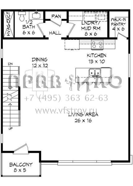 Проект трехэтажного дома с гаражом на одну машину в современном стиле S5-214 (940-00123)