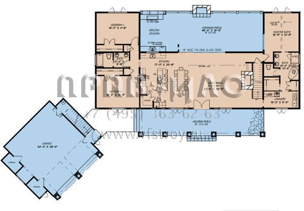 Проект двухэтажного дома с гаражом на две машины в стиле Шале S5-250 (8318-00127)