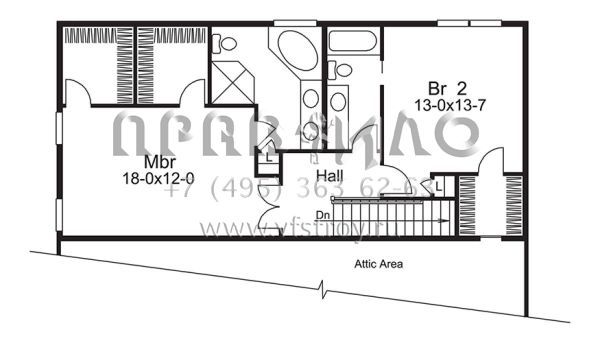 Проект двухэтажного дома с гаражом на три и более машин в стиле Ранчо S5-268 (5633-00252)