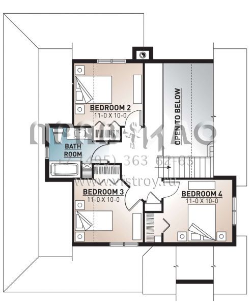 Проект двухэтажного дома без гаража в стиле Ранчо S5-150 (034-01256)