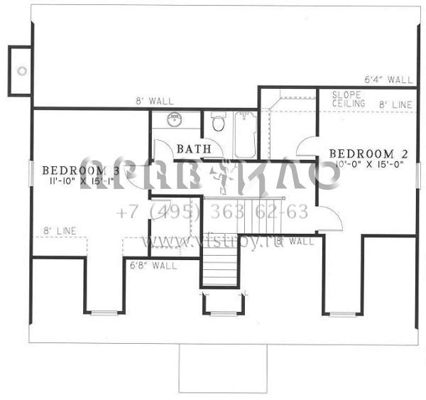Проект двухэтажного дома без гаража в современном стиле S5-190 (110-00073)