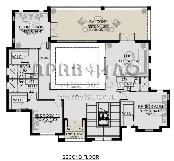 Проект двухэтажного дома с гаражом на три машины S5-422 (5565-00148)
