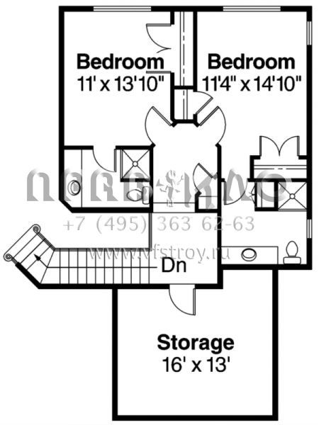 Проект двухэтажного дома с гаражом на три и более машин в прибрежном стиле S5-300 (035-00158)