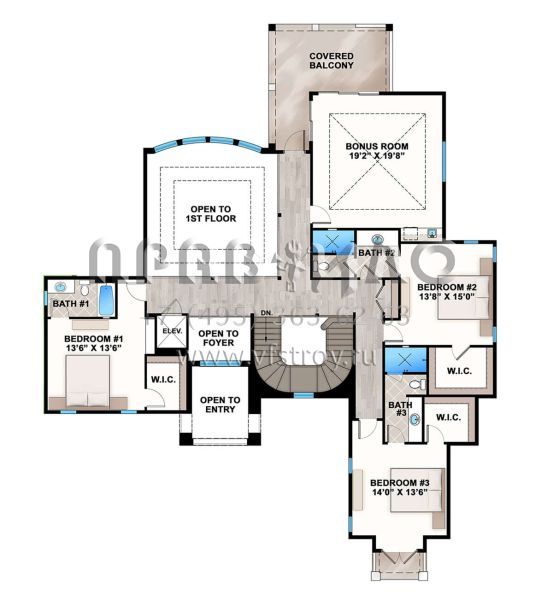 Проект двухэтажного дома с гаражом на три и более машин в современном стиле S5-558 (207-00141)