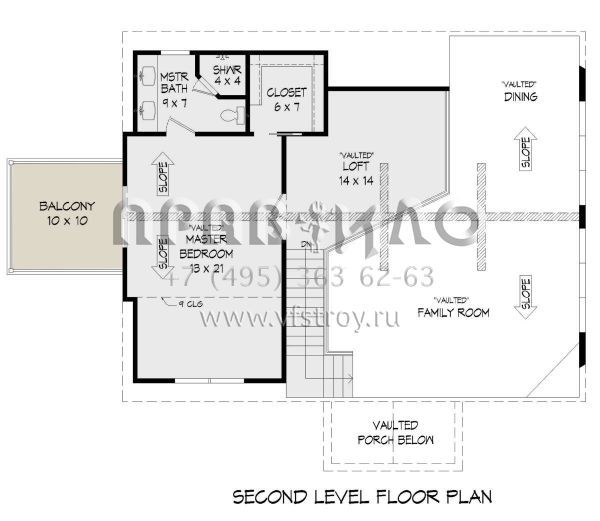 Проект двухэтажного дома без гаража в стиле Шале S5-178 (940-00492)