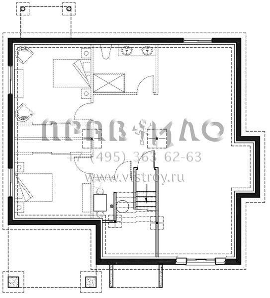 Проект одноэтажного дома без гаража в американском стиле S5-118 (034-01138)