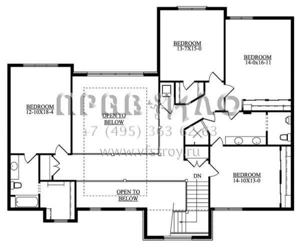 Проект двухэтажного дома с гаражом на три и более машин в американском стиле S5-635 (5631-00041)