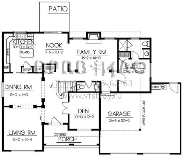 Проект двухэтажного дома с гаражом на две машины в английском стиле S5-234 (692-00142)