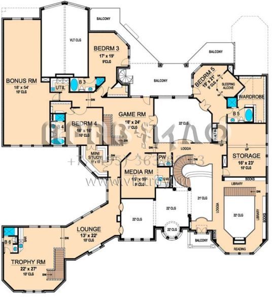 Проект двухэтажного дома с гаражом на три и более машин в современном стиле S5-1140 (5445-00143)