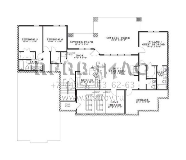 Проект двухэтажного дома с гаражом на три и более машин в стиле Шале S5-436 (110-00187)