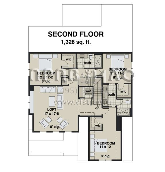Проект двухэтажного дома с гаражом на две машины в современном стиле S5-268 (098-00335)