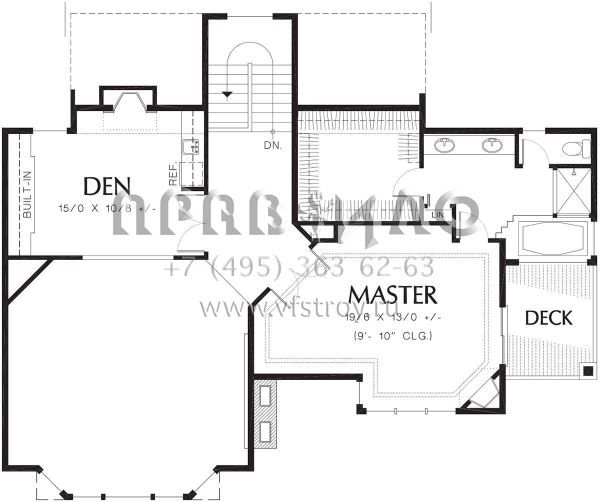 Проект двухэтажного дома с гаражом на три и более машин в стиле Ранчо S5-248 (2559-00301)