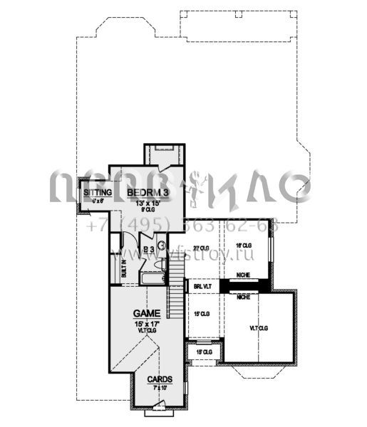 Проект двухэтажного дома с гаражом на две машины в английском стиле S5-320 (5445-00466)