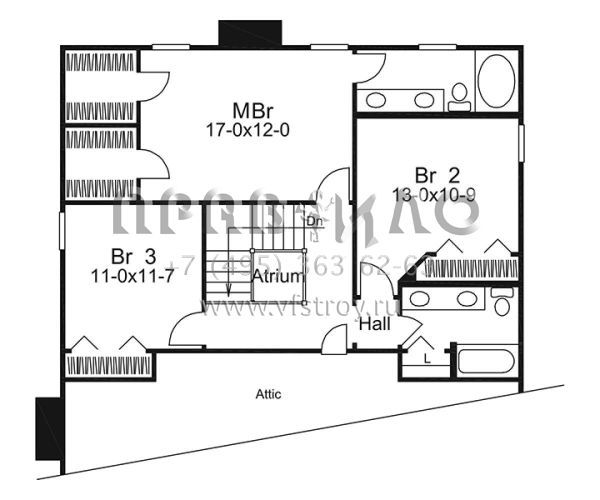 Проект двухэтажного дома с гаражом на две машины в современном стиле S5-220 (5633-00256)