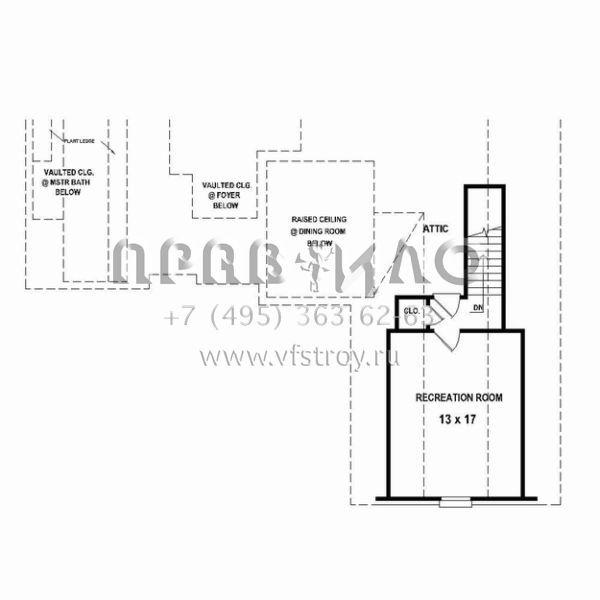 Проект двухэтажного дома с гаражом на две машины в стиле Ранчо S5-250 (053-02468)