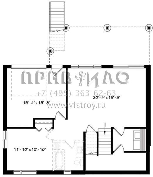 Проект двухэтажного дома с гаражом на одну машину в современном стиле S5-198 (034-01126)