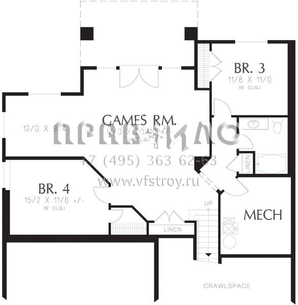 Проект одноэтажного дома с гаражом на две машины в стиле Ранчо S5-156 (2559-00689)