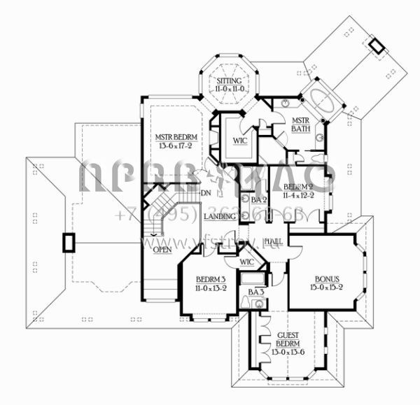 Проект двухэтажного дома с гаражом на три и более машин в стиле Шале S5-334 (341-00017)