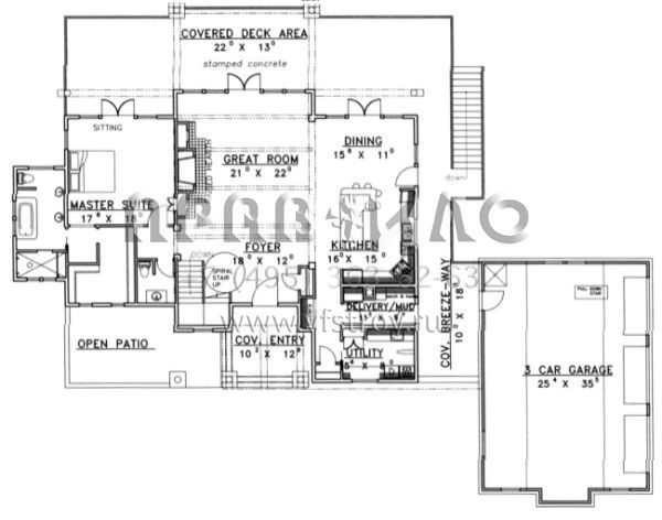 Проект двухэтажного дома с гаражом на три и более машин в скандинавском стиле S5-385 (039-00316)