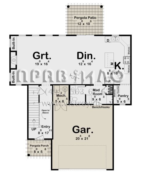 Проект двухэтажного дома с гаражом на две машины в прибрежном стиле S5-181 (963-00812)