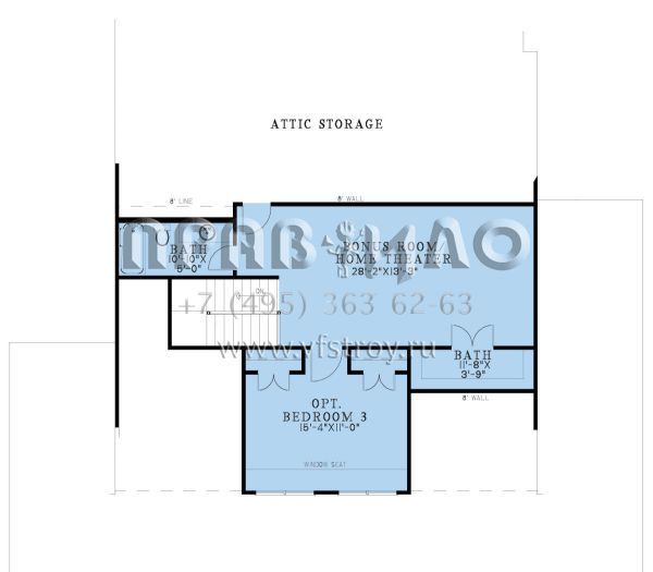 Проект одноэтажного дома с гаражом на две машины в стиле Ранчо S5-168 (8318-00348)