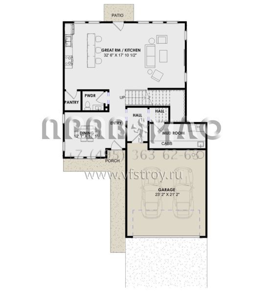 Проект двухэтажного дома с гаражом на две машины в современном стиле S5-222 (9185-00002)