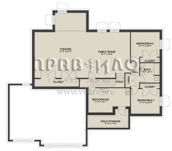 Проект двухэтажного дома с гаражом на две машины в американском стиле S5-249 (2802-00107)