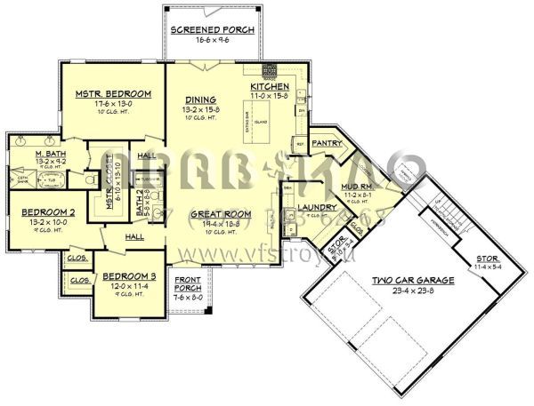 Проект одноэтажного дома с гаражом на две машины в английском стиле S5-188 (041-00172)