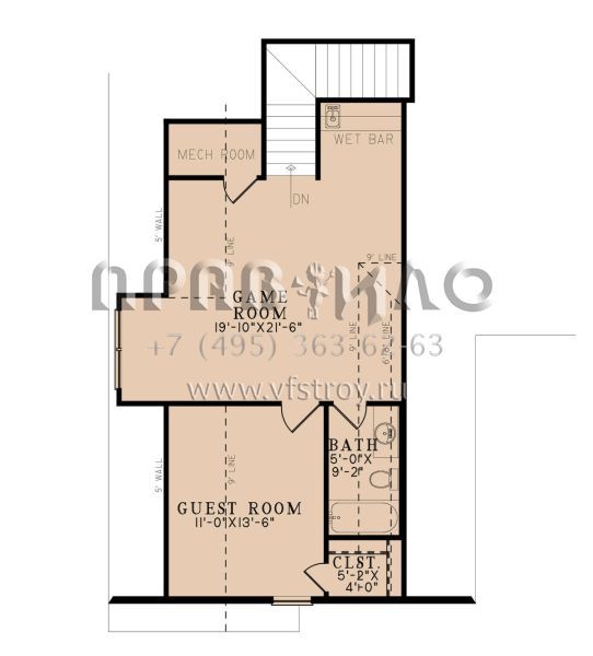 Проект двухэтажного дома с гаражом на три и более машин в английском стиле S5-815 (8318-00305)