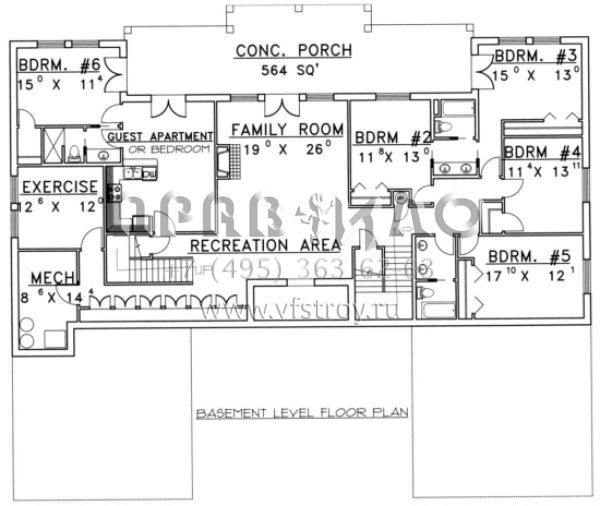 Проект одноэтажного дома с гаражом на три и более машин в современном стиле S5-580 (039-00184)
