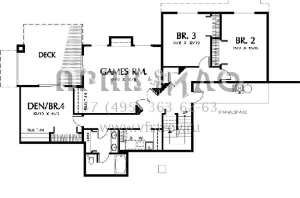 Проект одноэтажного дома с гаражом на три и более машин в стиле Ранчо S5-277 (2559-00119)