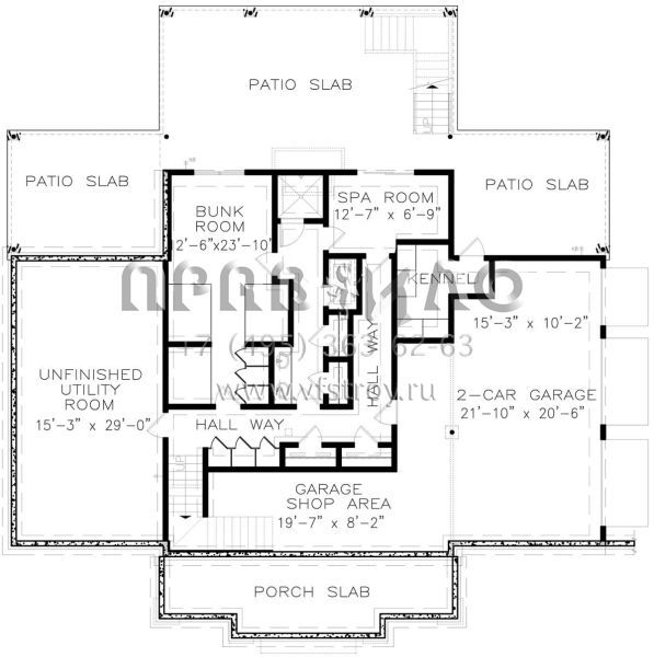 Проект одноэтажного дома с гаражом на две машины в стиле Ранчо S5-281 (699-00124)