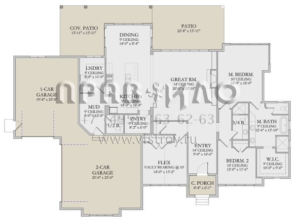Проект одноэтажного дома с гаражом на три и более машин в современном стиле S5-234 (6422-00047)