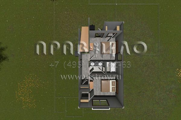 Проект двухэтажного дома с гаражом на две машины в американском стиле S5-173 (4848-00335)