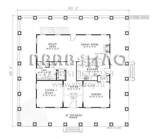 Проект трехэтажного дома с гаражом на три и более машин в стиле Особняк S5-691 (110-00238)