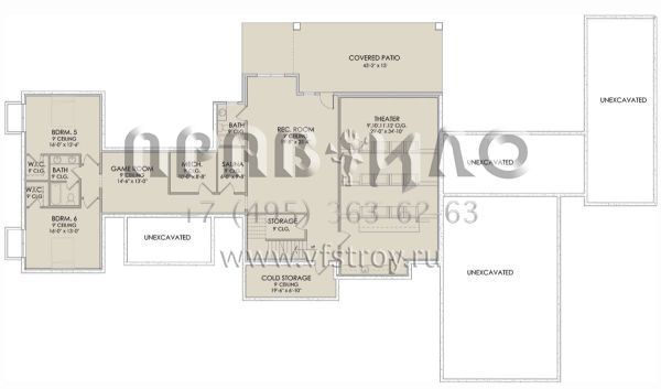 Проект двухэтажного дома с гаражом на три и более машин в современном стиле S5-447 (6422-00066)
