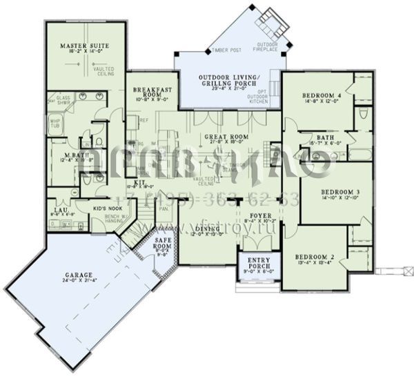 Проект одноэтажного дома с гаражом на две машины в английском стиле S5-244 (110-01000)