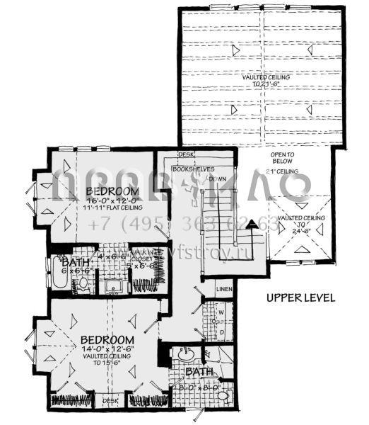 Проект двухэтажного дома с гаражом на три и более машин в стиле Ранчо S5-471 (1907-00050)