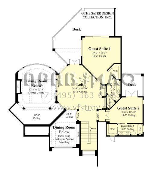 Проект двухэтажного дома с гаражом на три и более машин в современном стиле S5-540 (8436-00040)