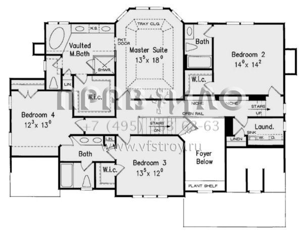 Проект двухэтажного дома с гаражом на две машины в стиле Ранчо S5-268 (8594-00410)