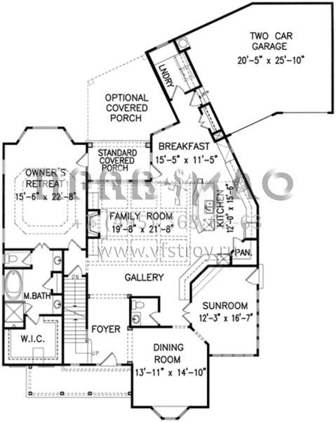 Проект двухэтажного дома с гаражом на две машины в английском стиле S5-294 (699-00099)
